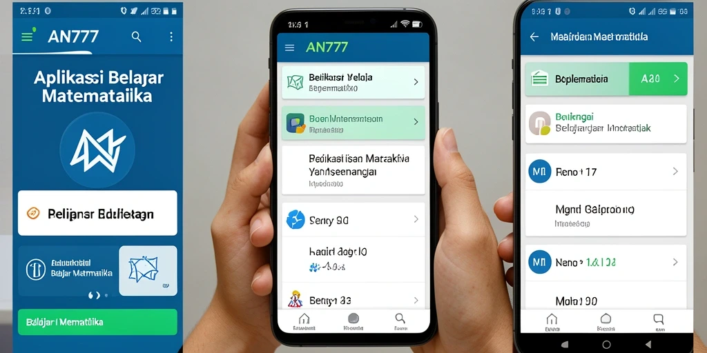 Antarmuka AN777 yang interaktif untuk belajar matematika.