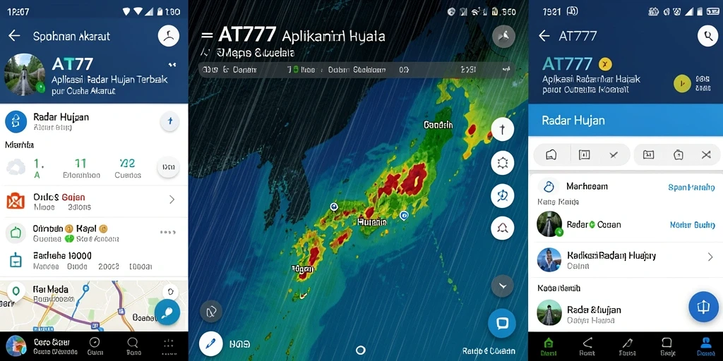 Antarmuka AT777 yang menampilkan radar hujan secara real-time.