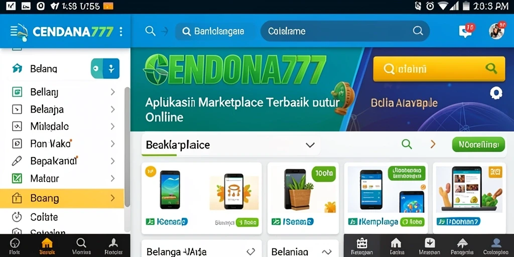 Tampilan antarmuka aplikasi CENDANA777 yang modern dan user-friendly.