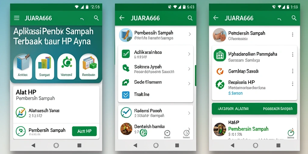 Antarmuka JUARA666 menunjukkan fitur pembersih sampah yang efisien.