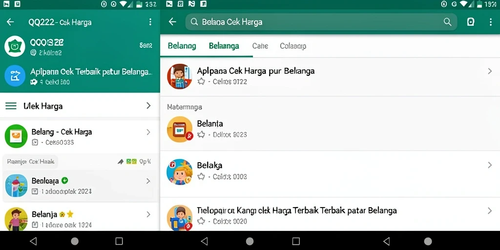 Antarmuka simpel dan intuitif dari QQ222 saat cek harga.