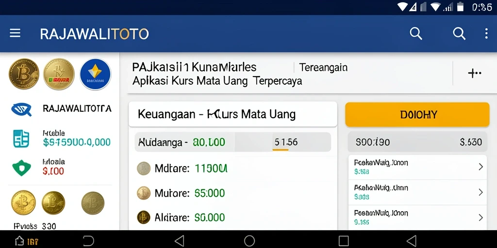 Tampilan antarmuka aplikasi RAJAWALITOTO yang informatif dan mudah digunakan.