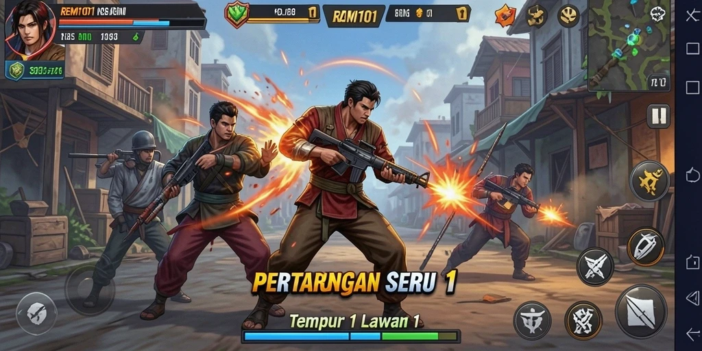 Tangkap aksi seru dalam pertarungan 1 lawan 1 di REMI101.